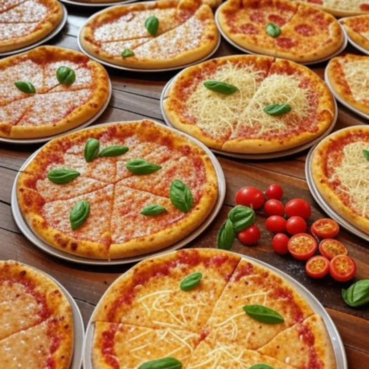 Diverse pizza’s en gerechten uit het menu van PizzaNeroza.